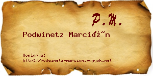 Podwinetz Marcián névjegykártya